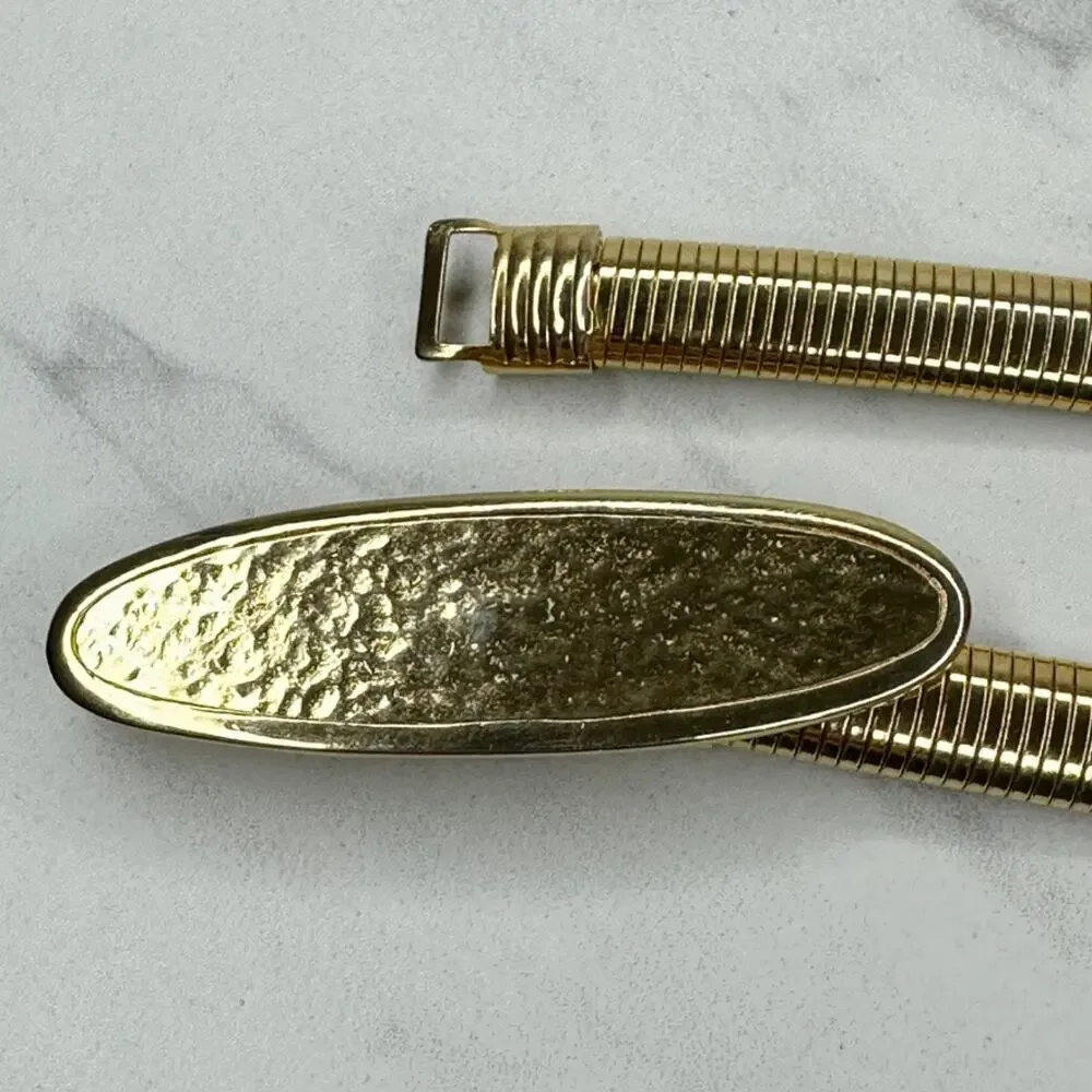 Vintage Gold Tone Coil Stretch Cinch Belt Small (S) ✨